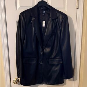 NWT GAP Size XL Tall Women's Vegan Leather Blazer